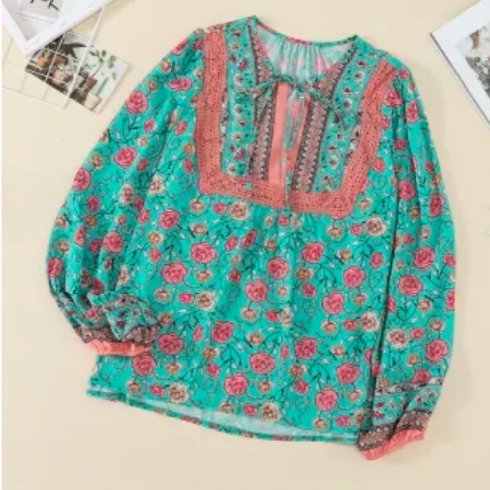 🔥1 s left🌼New boutique vneck lantern sleeve top - Picture 7 of 9